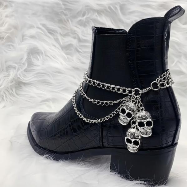 Trendy Skull Boot Chains – Chic Halloween & Christmas Boot Accessories for Autumn/Winter Parties & Everyday Wear