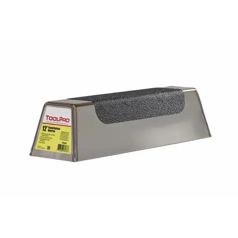 TOOLPRO 12 in. Stainless Steel Mud Pan Hand Tool - Smooth Rounded Edges, Non-Slip Grip, Durable Welding Insulation Material, Safety-Enhanced, for Kitchen Utensils Use, Boosts Durability