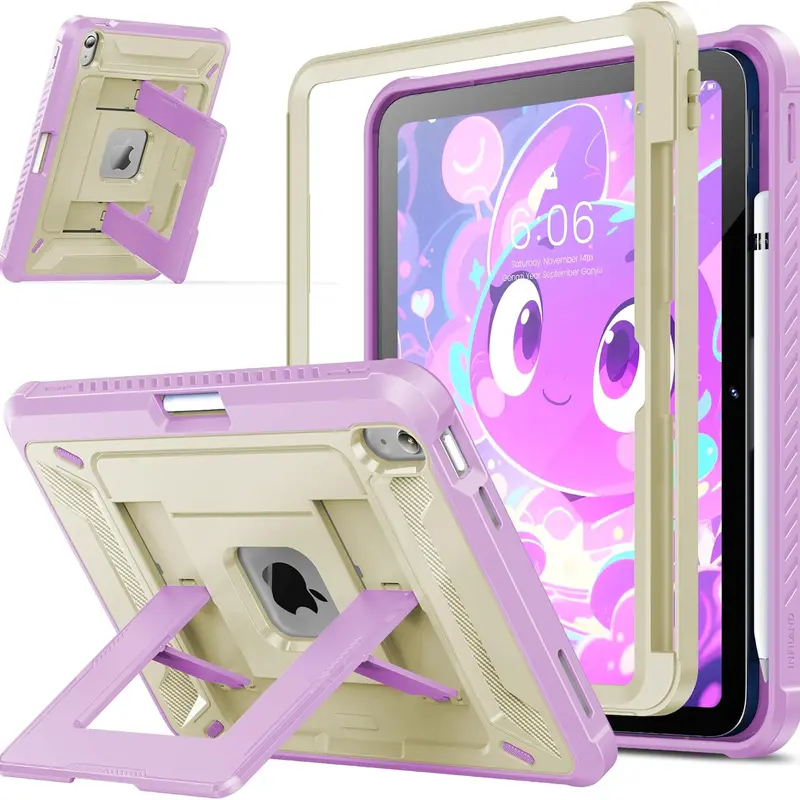 INFILAND Sturdy Tablet Case for 11th Gen 11in (2025) iPad A16 & 10th Gen 10.9in (2022) iPad - PC+TPU Heavy Duty Casing with Protection, Shock Absorption, Impact Resistance, Kickstand, Pencil Holder, Tablet Covers & Computer Accessories