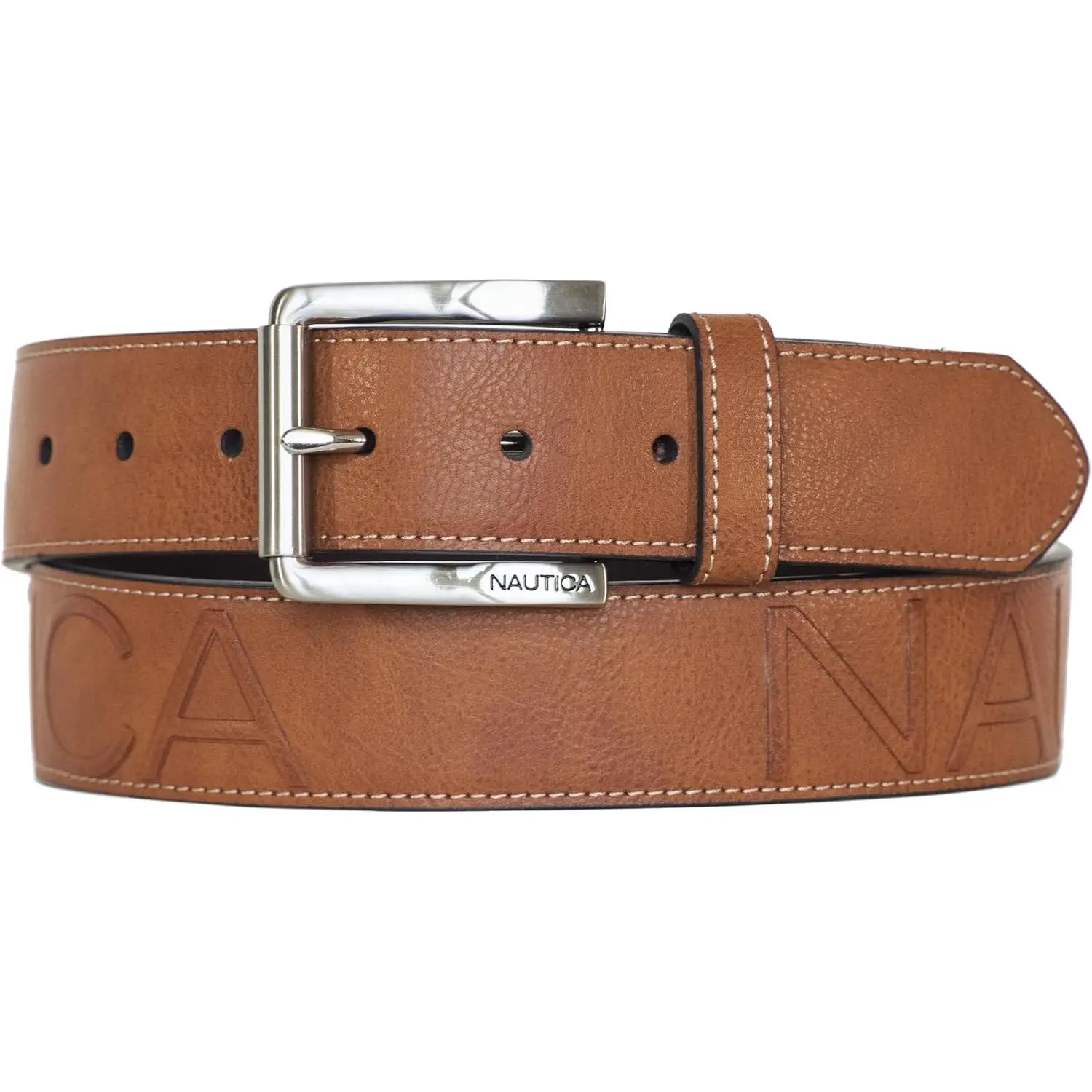 Men's Bold Fashion and Dress Leather Belt with Metal Buckle