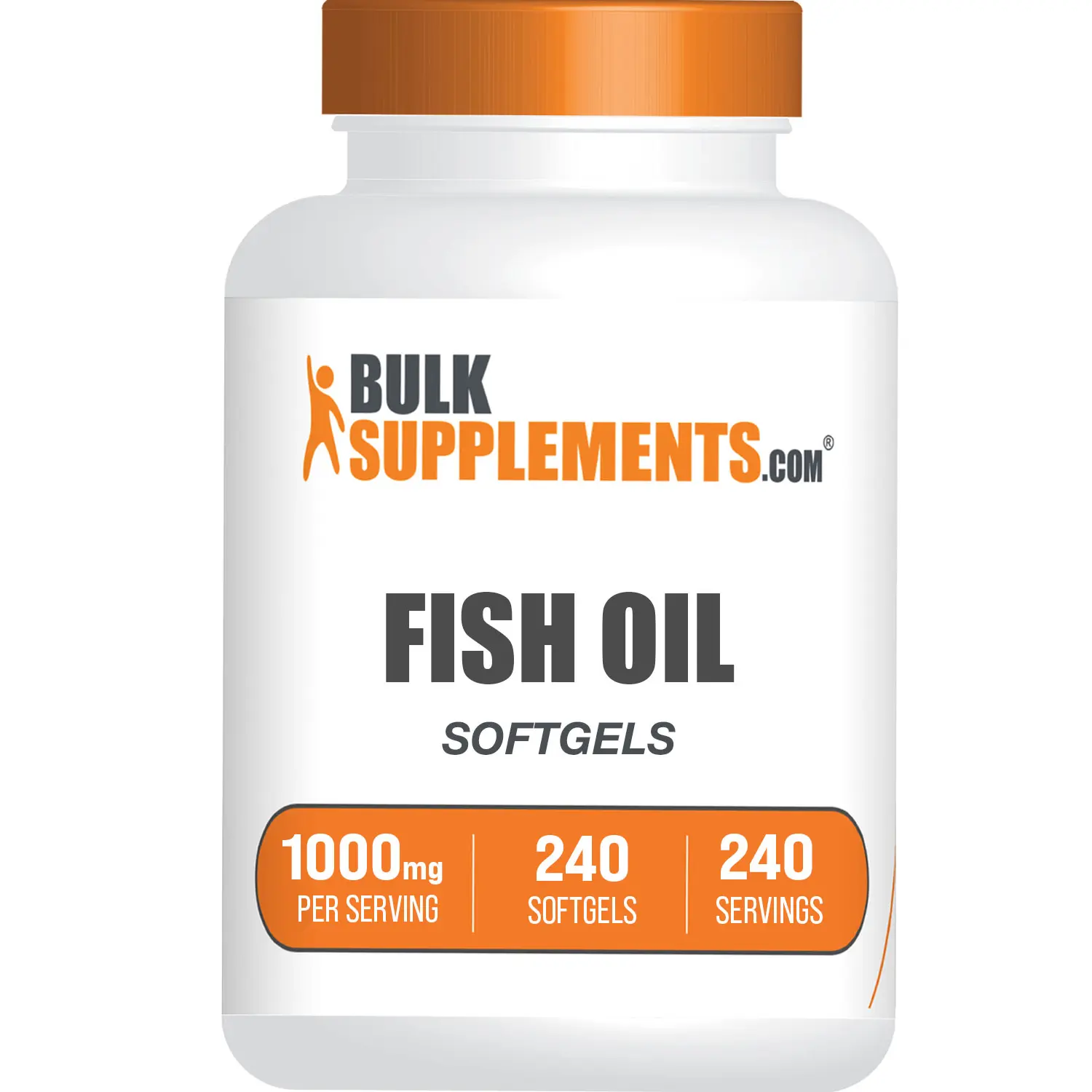 BulkSupplements - Fish Oil Softgels - Healthy Skin - Anti-Inflammatory - 240 Softgels - 1000mg per Serving
