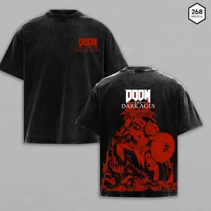 Retro Doom The Dark Age 2side T-Shirt, Sweatshirt, Gamer Apparel, Unisex Graphic Tee, Perfect for Gaming, Slayer T-shirt, Cyberpunk Style, Demon World Cotton Top
