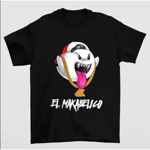 Makabelico MB Ghost Shirt - Bold Retro Typography & Iconic Design - Black Cotton Crewneck T-Shirt for Men - Ethical & Sustainable - Casual Classic Fit