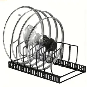 1PC Kitchen Storage Rack Multifunctional Pot Rack and Lid Holder Iron Shelf B46