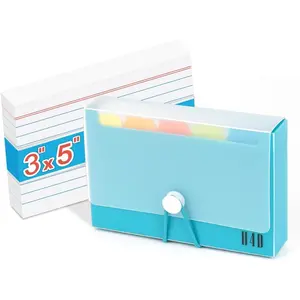 3x5 Index Card Case with 100 Heavyweight Ruled Index Cards and Dividers, Teal
