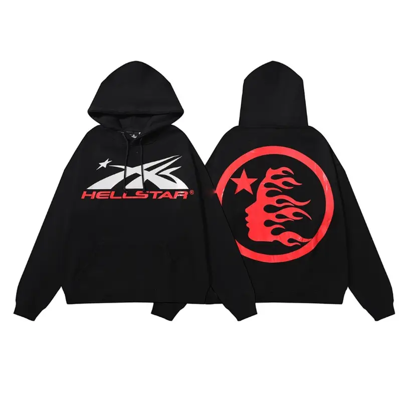 #Hellstar Hoodie Schwarz Front & Back Print Streetwear Unisex Oversize Hoodie, Menswear, Womenswear