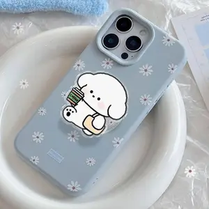 Kawaii Coffee Dog Magsafe Phone Grip, Cute Puppy with Coffee and Bag, Magnetic Phone Grip, Cute Phone Stand, Gift for Dog Lovers