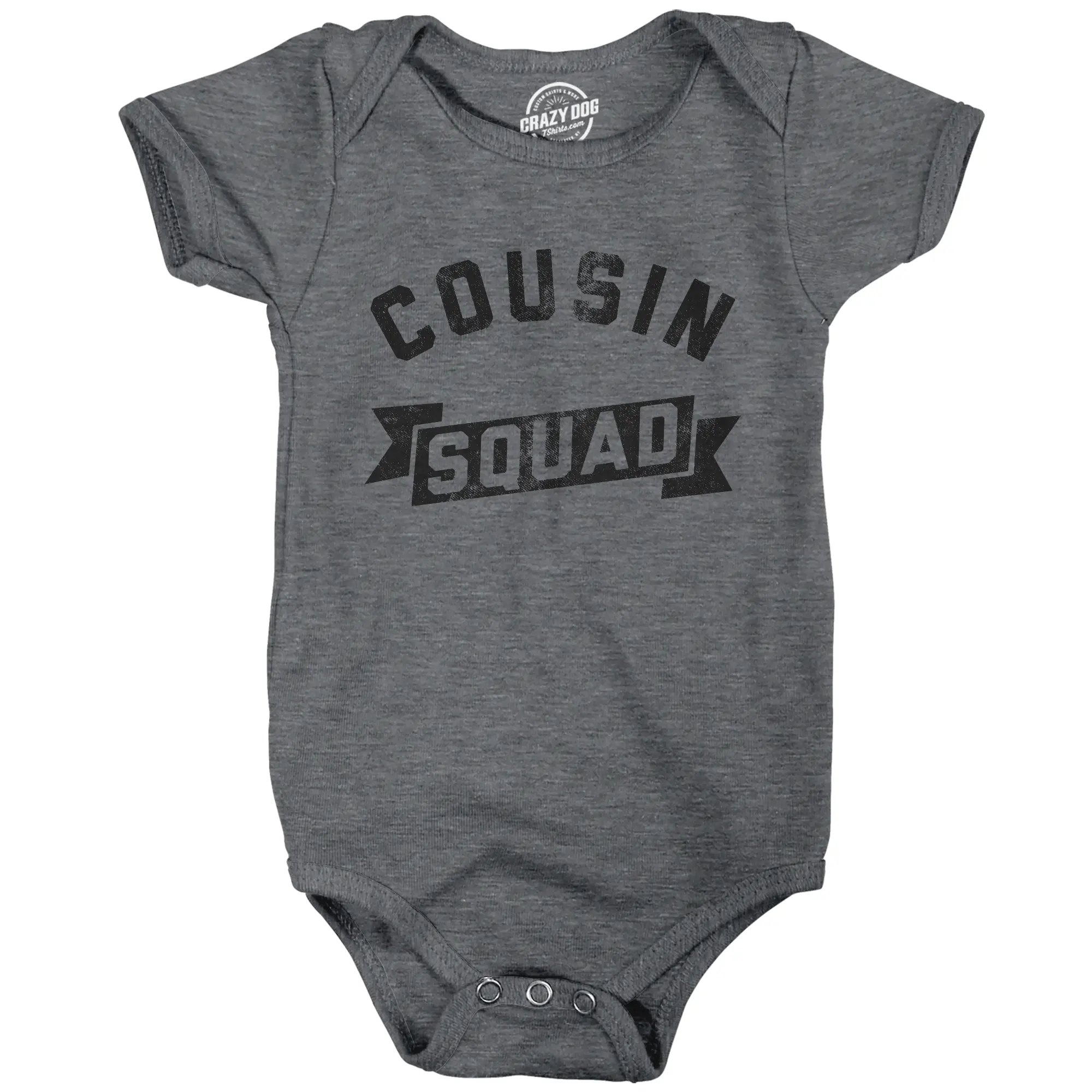 Cousin Squad Baby Bodysuit Funny Family Reunion Jumper for Infants Funny Baby Onesies Funny Cousin Onesie Novelty Onesie Dark Grey