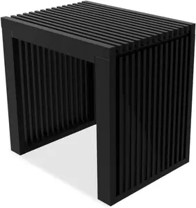 Dining Bench Indoor Small Bench Entryway Shoe Rack Bench,Outdoor Modern  Benches 17 Inch  Bench for Living Room Hallway Bedroom Bathroom Black Small