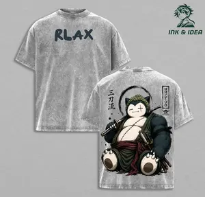 Snorlax Anime Mashup Shirt, One Piece Inspired Graphic Tee, Heavyweight Cotton Fan Gift