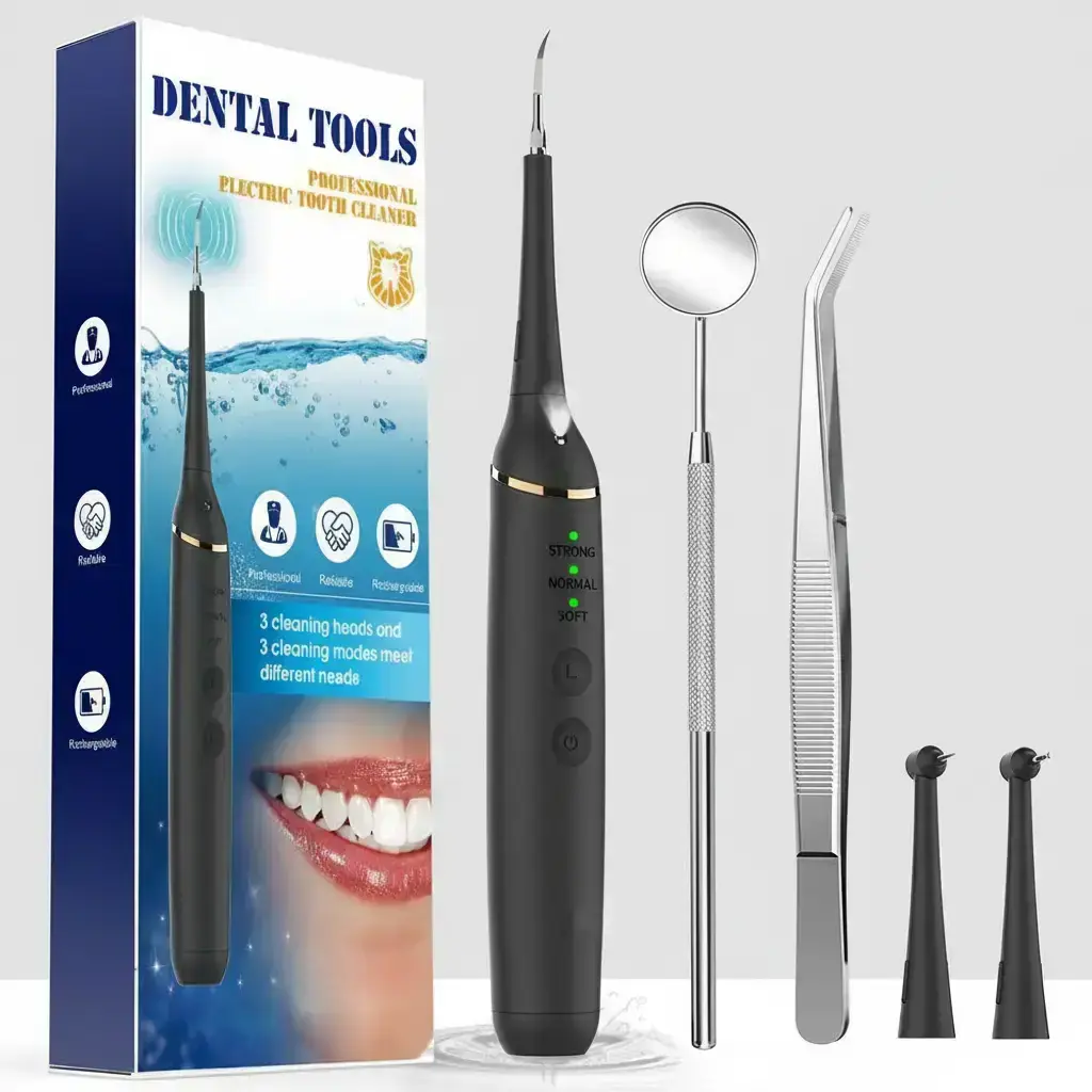 Electric Teeth Cleaner Toothbrush with 3 Cleaning Modes, Includes 3 Brush Heads, Oral Care Tool for Daily Use, Oral Hygiene Routine, Cleansing, Cordless Teeth Cleansing