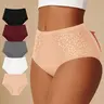 Morelect Women's High-Rise Breathable Briefs - 5/10 Pcs Natural Airflow Cotton Ultra-Soft Lingerie, Bikini-Style Trim, Lightweight Summer Everyday Panties, Smooth Fit Floral Lace Panty for Women