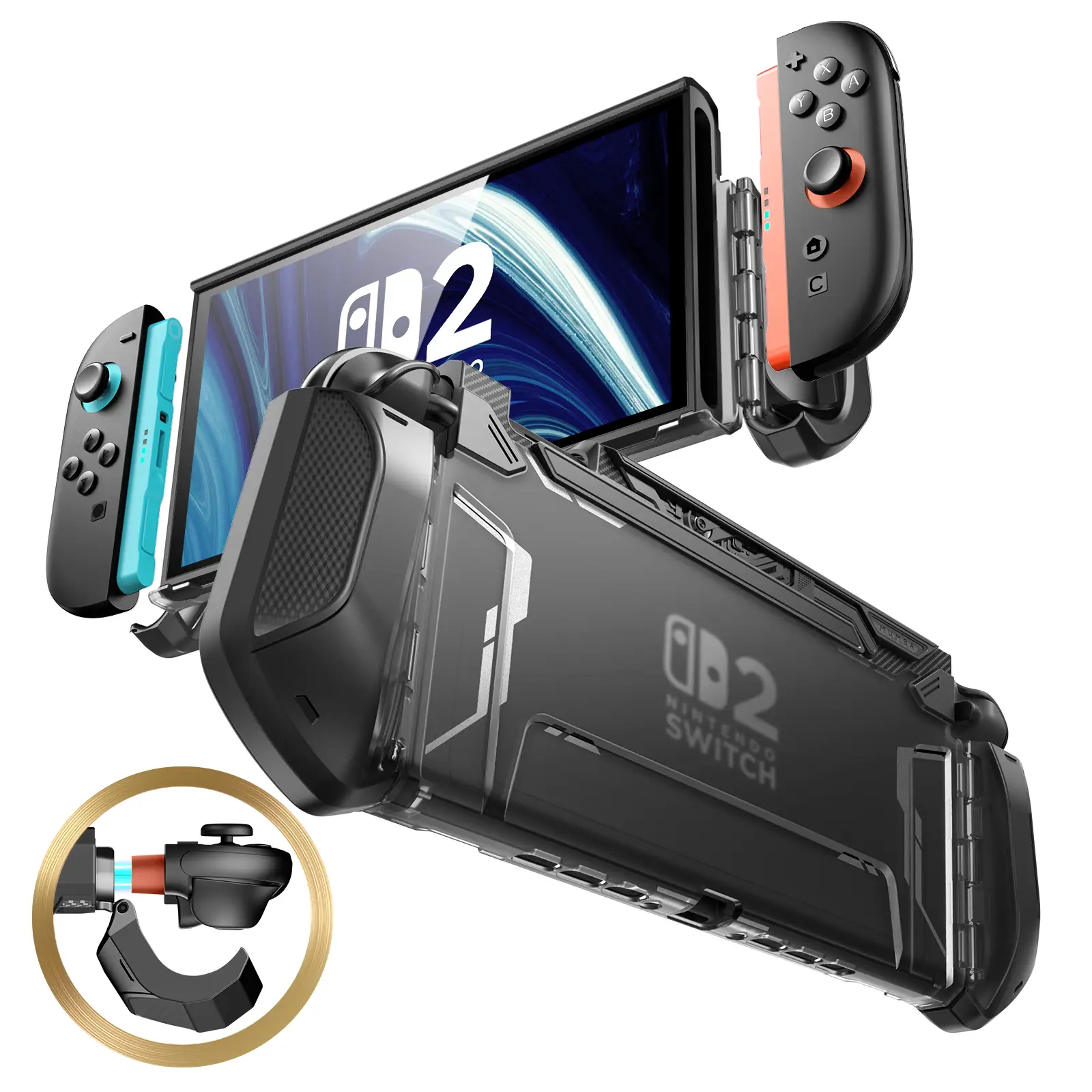 Mumba Blade Series for Nintendo Switch 2 (2025) – Dockable TPU grip case with enhanced protection. Features quick-release Joy-Con design, optimized fo