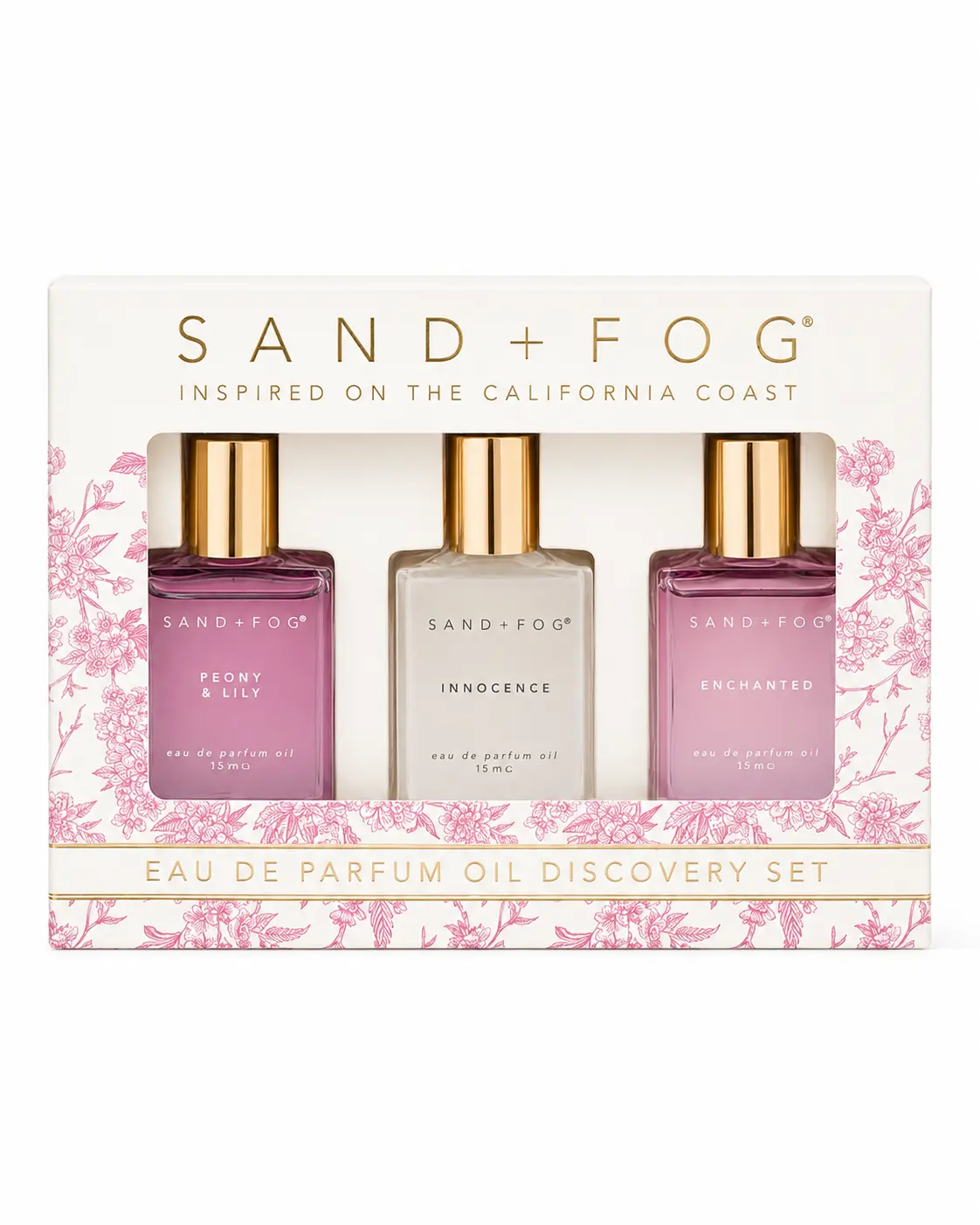 SAND AND FOG Alcohol-Free Eau de Parfum Oil Gift Sets - Multiple Scents with Pineapple, Ginger, Peach, Pistachio, Orchid Blends, Dropper Bottle & Roll-On - Sweet Elegant Unique Fragrance for Women's Daily Use or Special Occasions
