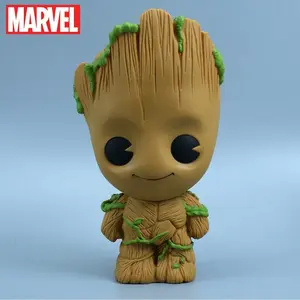 L-1PC Marvel Officially Licensed Cute Groot Money Jar Pvc Drop-Proof Home Furnishings Piggy Bank Living Room Furnishings Bedroom Furnishings Cartoon Money Jar for Marvel Fans Birthday Gift Tree Groot Gift