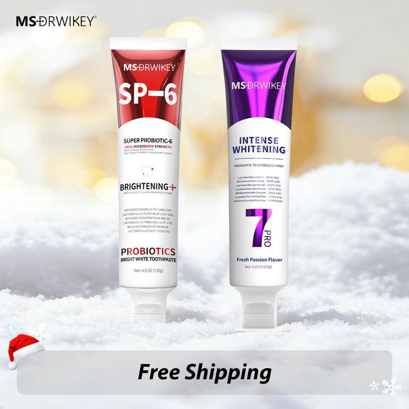 MSDRWIKEY SP-6 & 7-Pro Toothpaste Set | Dual Action Probiotics for Enamel Repair & Fresh Breath | Complete Oral Care