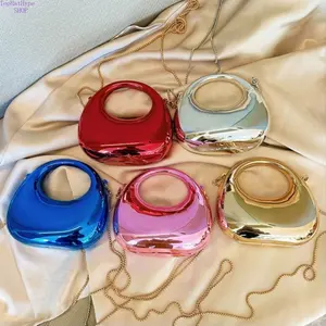 2026 Spring Summer Cross-Border Fashion Mini Crescent Acrylic Crossbody Bag for Women & Kids, Trendy Chain Lipstick & Coin Purse, Lightweight Portable Design Perfect for Daily Outings, Beach Trips, Parties & Casual Summer Outfits