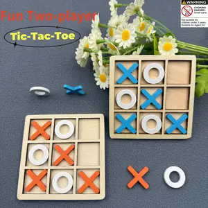 Wooden Xo Tic-tac-toe Board Game, 1 Set Family Entertainment Board Game, Family Fun Game, Traditional Strategy Game for Adults & Kids, Board Family Games, Tabletop Games
