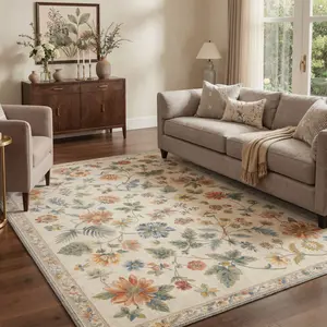 【Deals For You Days】GENIMO Area Rug – Soft, Non-Slip, Pet Friendly, Machine Washable Floor Rug, Home Carpet, Stylish Decor for Any Room ,ARF2069-PETAL