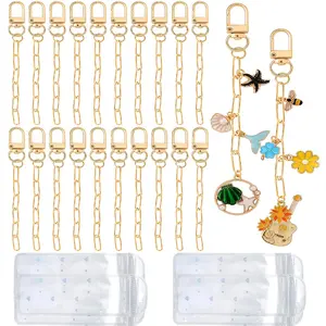 20 Sets Keychain Making Kit Metal Keychain Clips with Key Ring Swivel Snap Hook Lobster Claw Clasps and Extender Chain Bulk for DIY Craft Supplies Jewelry Bags Accessories Gift