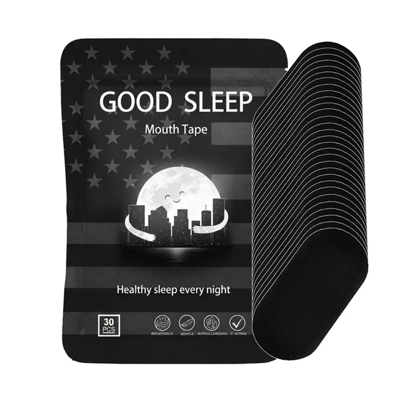 mouth tape Pack of 30/60/120 for 1/2/4 Month supply , Hypoallergenic gentle adhesion , Mild Tape, Sports Accessories, Black super breathable promotes restful Sleep, Anti-Snoring Comfort Tape for Skin, sleep aid supply, healthcare, ultra