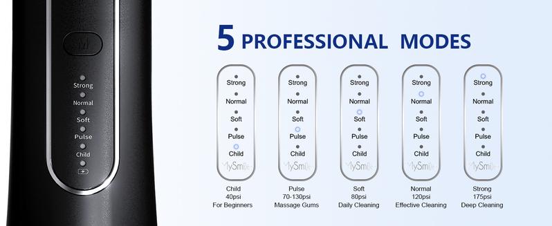MySmile Cordless Water Flosser (260ml) - 5 Modes & 8 Jet Tips | Portable Oral Care for Braces & Travel MySmile Cordless Water Flosser (260ml) - 5 Modes & 8 Jet Tips | Portable Oral Care for Braces & Travel