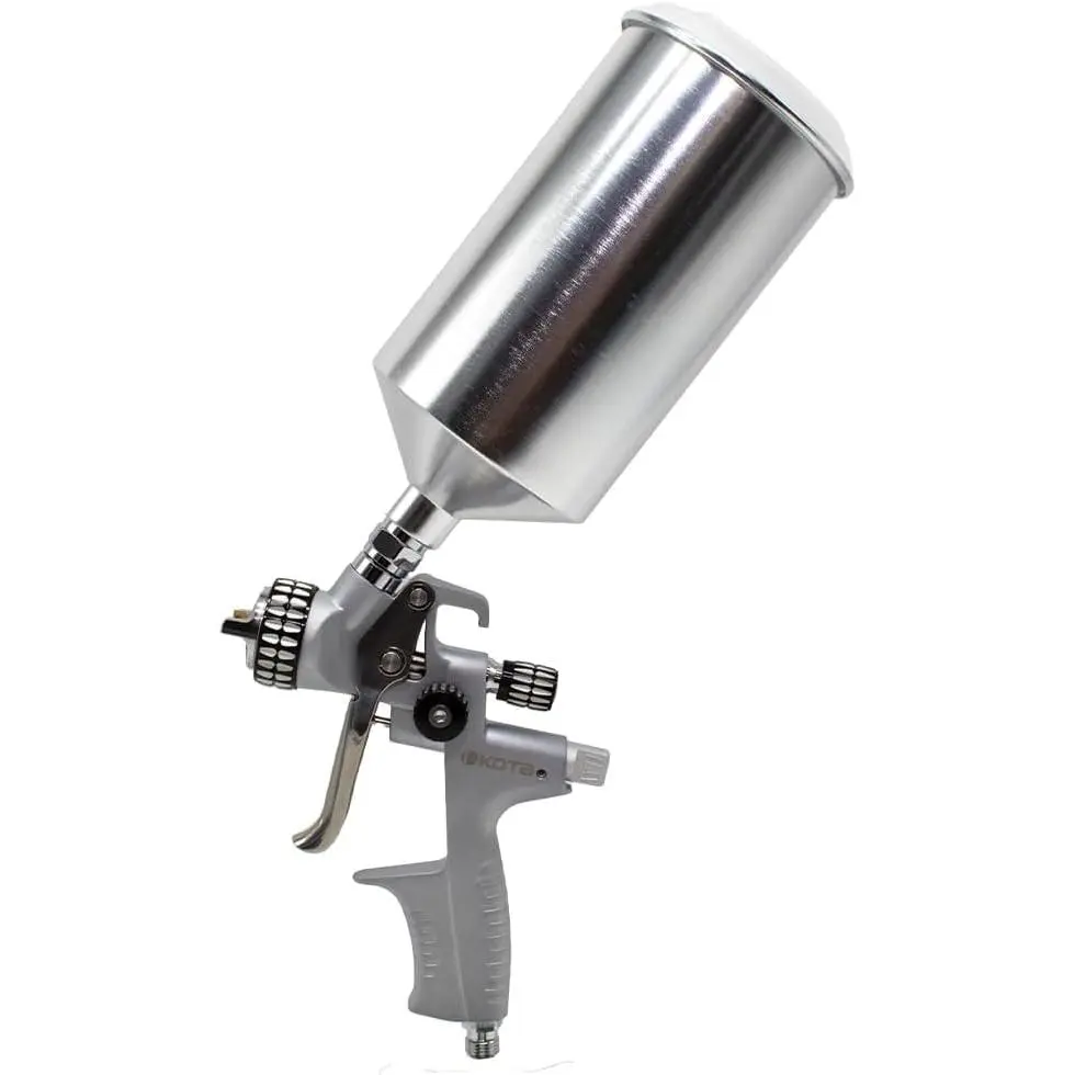 KOTA MP Series Aluminum Paint Sprayer Nozzle (75916) - 1.8 mm & 1.3 mm Medium Pressure Gravity Feed Gun, Adjustable Control, Ergonomic Handling, Fine Tune Pattern, Quick Needle Assembly for Automotive Use