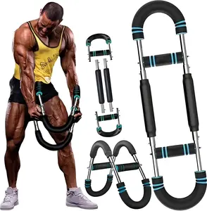 Arm Trainer, 60-110lb Adjustable Chest Workout Equipment, Arm Trainer, Arm Strength Trainer, Portable Power Twister Bar,Portable Spring Resistance for Home Workout Equipment Weightifting Straps
