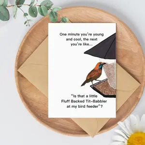 Funny Bird Birthday Card – Sarcastic Humor Greeting Card with Envelope