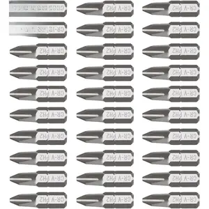 30-Piece Phillips#2 Bit Set PH2, Impact Grade, 1/4-inch Hex Shank, Chrome Vanadium Steel