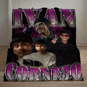 Ivan Cornejo Musician Creative Poster Printed Flannel Fleece Blanket - Soft Warm Knitted Polyester 100% Digital Print Flannel Throw for Sofa, Bed, Camping - Machine Washable, All Seasons, Ideal Gift for Home & Travel