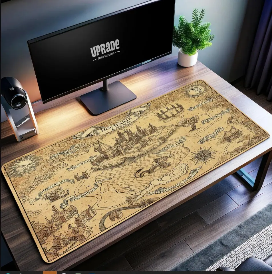 Hogwarts Map Mouse Pad - Magical Movie Map Desk Mat, Wizarding World Gift