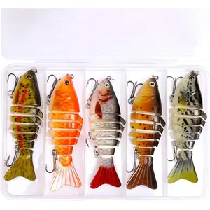 Multi Jointed Swimbaits Fishing Lures for Bass Trout Perch Slow Sinking Lifelike Fishing Lure Kit Swimming Lures Freshwater Saltwater Tackle Box