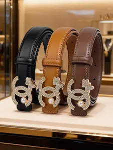 Exquisite ladies' belt, fashionable style, pairs well with trousers, metal mouth, high quality and good texture