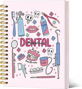Pink Dental Assistant Notebook Journal, Dental Assistant Gifts Journal for Women, Dentist Gift, Pink Office Supplies, Preppy Dentist Spiral Notebook 5.5X8.3 Inch