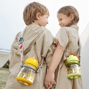 Bc Babycare Dinosaur No-Spill Sippy Cups 10oz/300ml with Weighted Straw, Anti-Choking Feature, BPA-Free, Ideal for 6+ Months