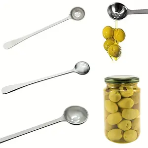 [Olive Löffel mit Löcher] 2 Stück Olive Löffel, Olive Löffel mit Löcher, stainless Steel lang Griff Olive Scoop für The Jar, Pickle Löffel mit Drain Löcher, Serving Löffel Strainer Set, Sauce Serving lang Griff Utensils