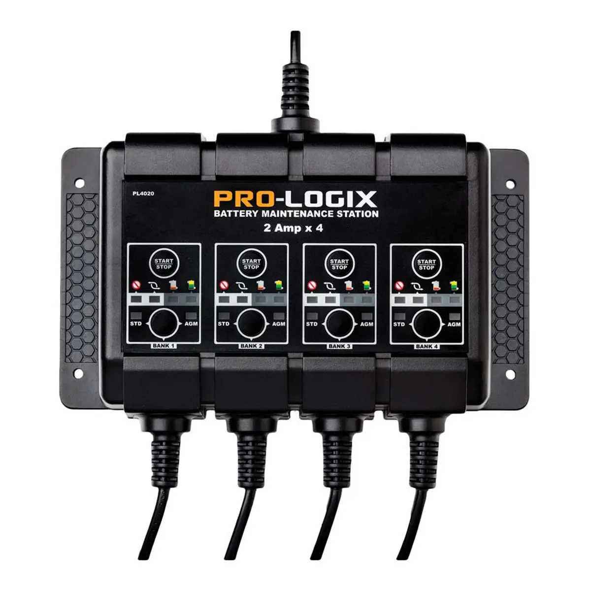 Clore Automotive SIPL4050 12V Battery Maintenance Station - 4x2A Independent Channels, 6 lbs, Temperature Compensation, for Collision Repair Facilities, Fleet Operations
