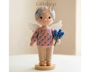 Personalized Crochet Portrait Doll - Custom Amigurumi Gift - Handmade Angel Plush for Birthdays & Anniversaries