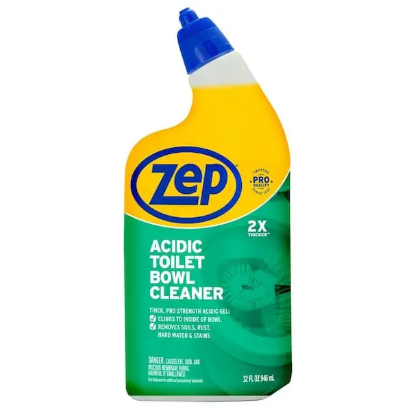 ZEP 32 oz. Acidic Toilet Bowl Cleaner, urinal cleaner, 10% acid gel, thick gel, clings to vertical surfaces, rust remover,hard water stain remover,organic stain remover,limescale remover,mineral deposit remover,under-rim application,angled neck,squirt top