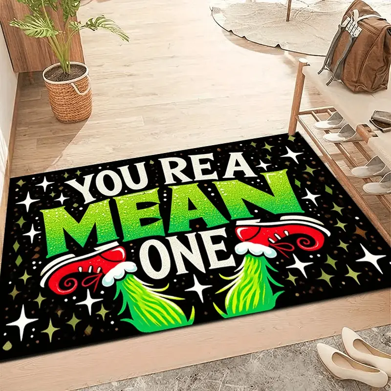 Floral Print Rug, You're a Mean One Home Decor Carpet, Living Room Large Mat, Sofa Pad, Bedroom Bedside Rug, Home Decor Rugs, Home Decorative Rug, Multiple Sizes Available