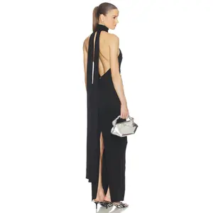 Nookie Crush Halter Gown in Black