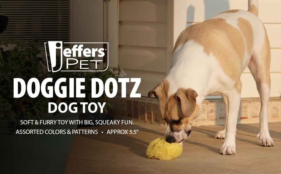 Jeffers 5" Doggie Dotz Plush Squeaker Dog Toy, Each