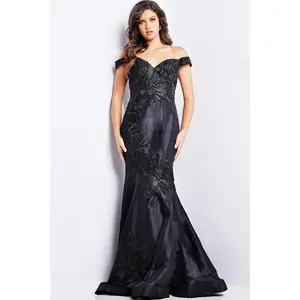 Jovani -23928 Embroidered Beaded Sweetheart Neck Dress