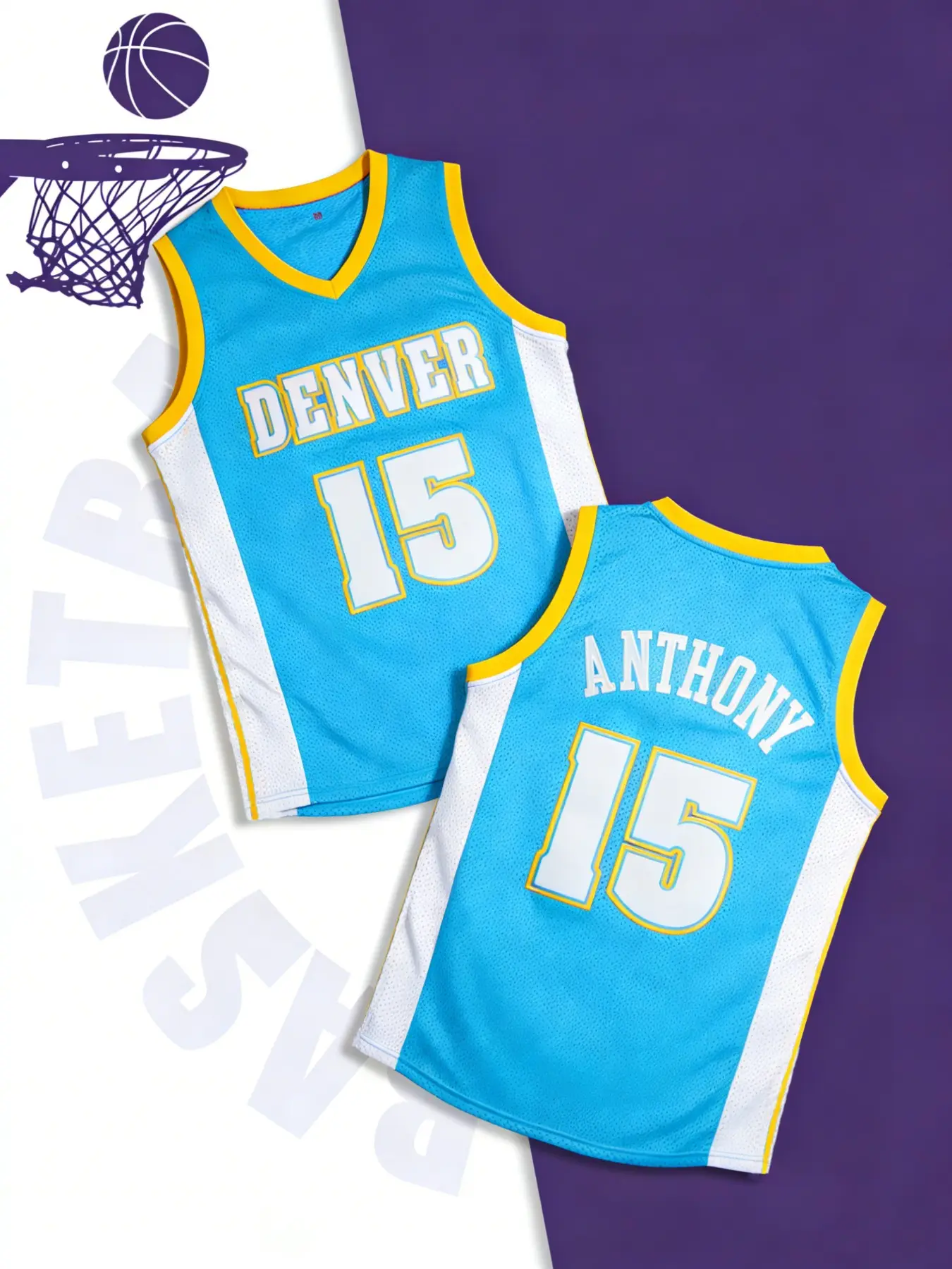 Men's Basketball Jersey Shirts Blue No Sleeve Loose Fit Breathable Letter Pattern S-Xxxl Casual Workout Tops Sports Training Uniform Sports Top Athletic Activewear