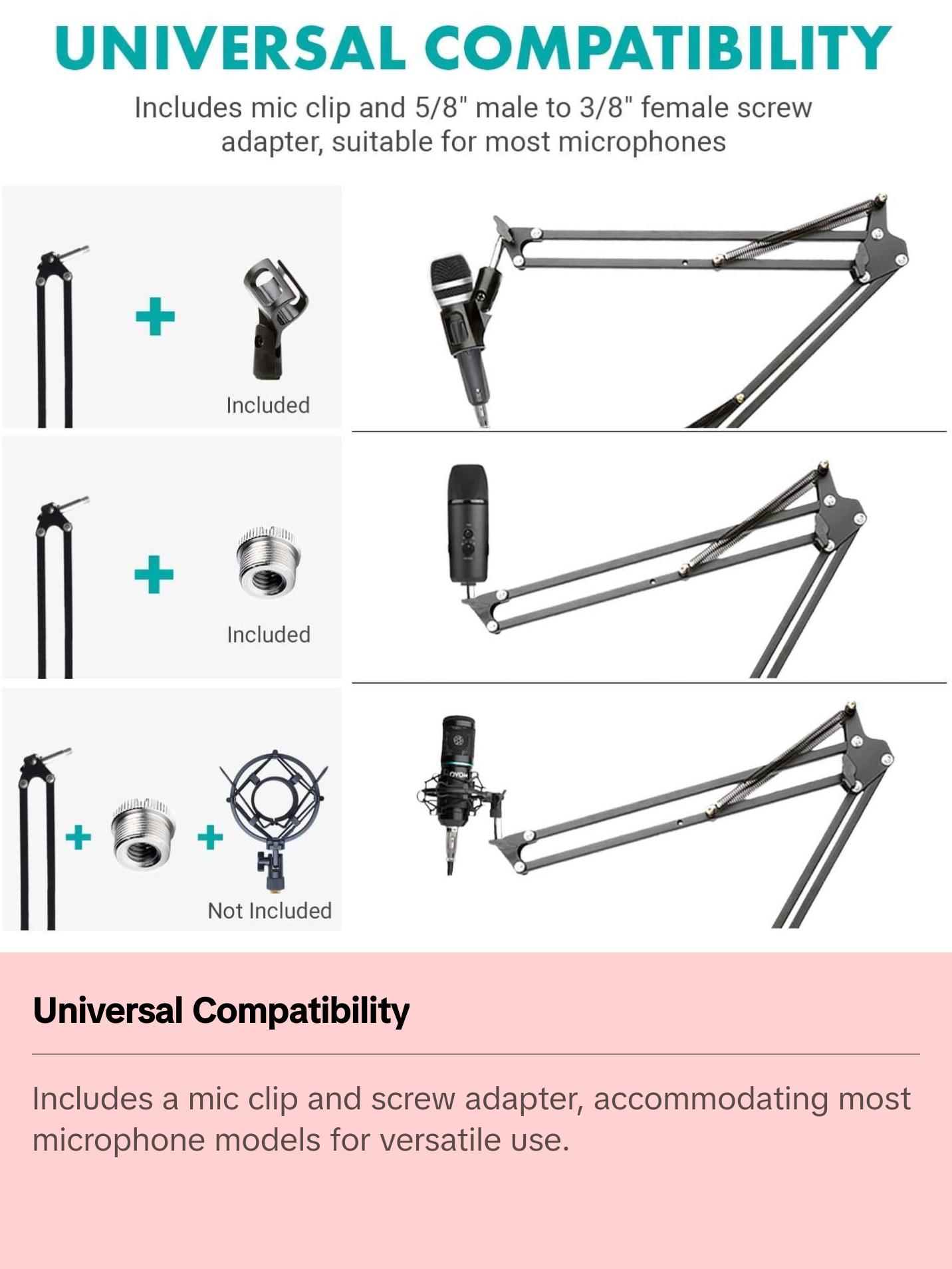 ASM-5 | Microphone Scissor Arm With Desk Clamp | Movo