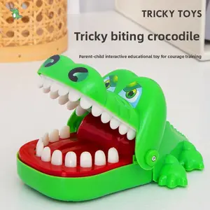 New children's prank finger-biting crocodile, no batteries required, fun stress-relief toy, parent-child interactive toy, party toy, holiday gift