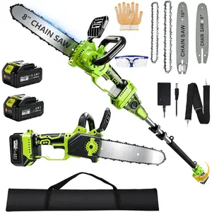 3 in 1 Electric Pole  & , 8in/10in Pruning , Mini , 16FT Max Height, Brushless , Adjustable Angle, Cordless   for Tree Trimming, Pruning, and Garden Tasks