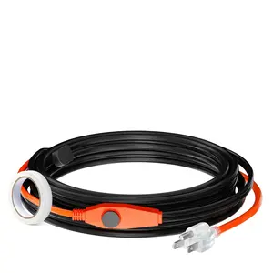 VEVOR Pipe Heating Cable,  , 24FT 7W/FT Heat Tape for Pipes with Built-in Thermostat, Water Pipe Heat Cable Protects PVC Hose, Metal and Plastic Pipe from Freezing