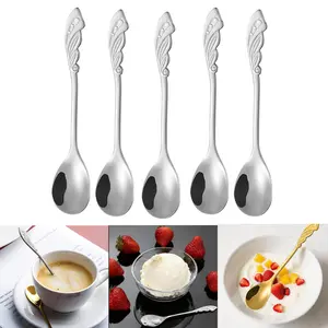 5Pcs Creative Shaped Coffee Spoon Set Elegant Durable For Party & Daily Use